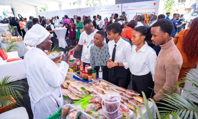 Some of the young people who attended the event displaying products from their Entreprenuerial Projects. Young Africa Works Dialogue 2025 event at the Kampala Serena Hotel, participation by Mastercard Foundation Scholars Program at Makerere University, Kampala Uganda, East Africa.