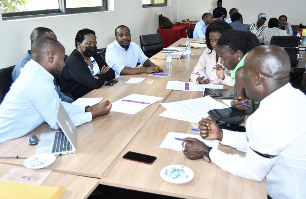 Participants during group discussions. Department of Geography, Geo-informatics, and Climatic Sciences, Makerere University in collaboration with University of Waterloo and University of Manchester, launch of project titled: The Urban Future Project: Toward Health Equity, Inclusive Governance and Climate Adaptation in African Informal Settlements, and Urban Heat Risk Awareness Raising and Knowledge Exchange and Urban Heat Management Handbook, 6th March 2025, Kampala Uganda, East Africa.