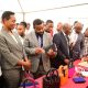 Left to Right: A CEES Official, Dr. Winifred Kabumbuli, Prof. Robert Wamala, Dr. Wilson Ssabavuma and Dr. Muhammad Kiggundu Musoke inspect products by student exhibitors on 14th March 2025. College of Education and External Studies (CEES) Open Day and Skills Expo, theme: "Empowering Future Educators Through Skills and Innovation for National Prosperity", 14th March 2025, Yusuf Lule Central Teaching Facility Auditorium, Makerere University, Kampala Uganda, East Africa.