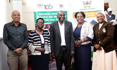 Left to Right: This is the project team; Dr. Badru Musisi, Dr. Victoria Tamale Prof. Christopher Mugimu (Principal Investigator), Dr. Joyce Bukirwa, and Dr. Rev. Sr. Justine Namaganda. Research Dissemination of Entrepreneurial Leadership Initiative for UPE schools to reboot, retool and re-orient school management by College of Education and External Studies (CEES)' Prof. Christopher Mugimu, Dr. Badru Musisi, Dr. Victoria Tamale, Dr. Justine Namaganda and Dr. Joyce Bukirwa from Muni University, 20th March 2025, Funded by the Government of Uganda through Makerere University Research and Innovations Fund (Mak-RIF), Kampala, East Africa.