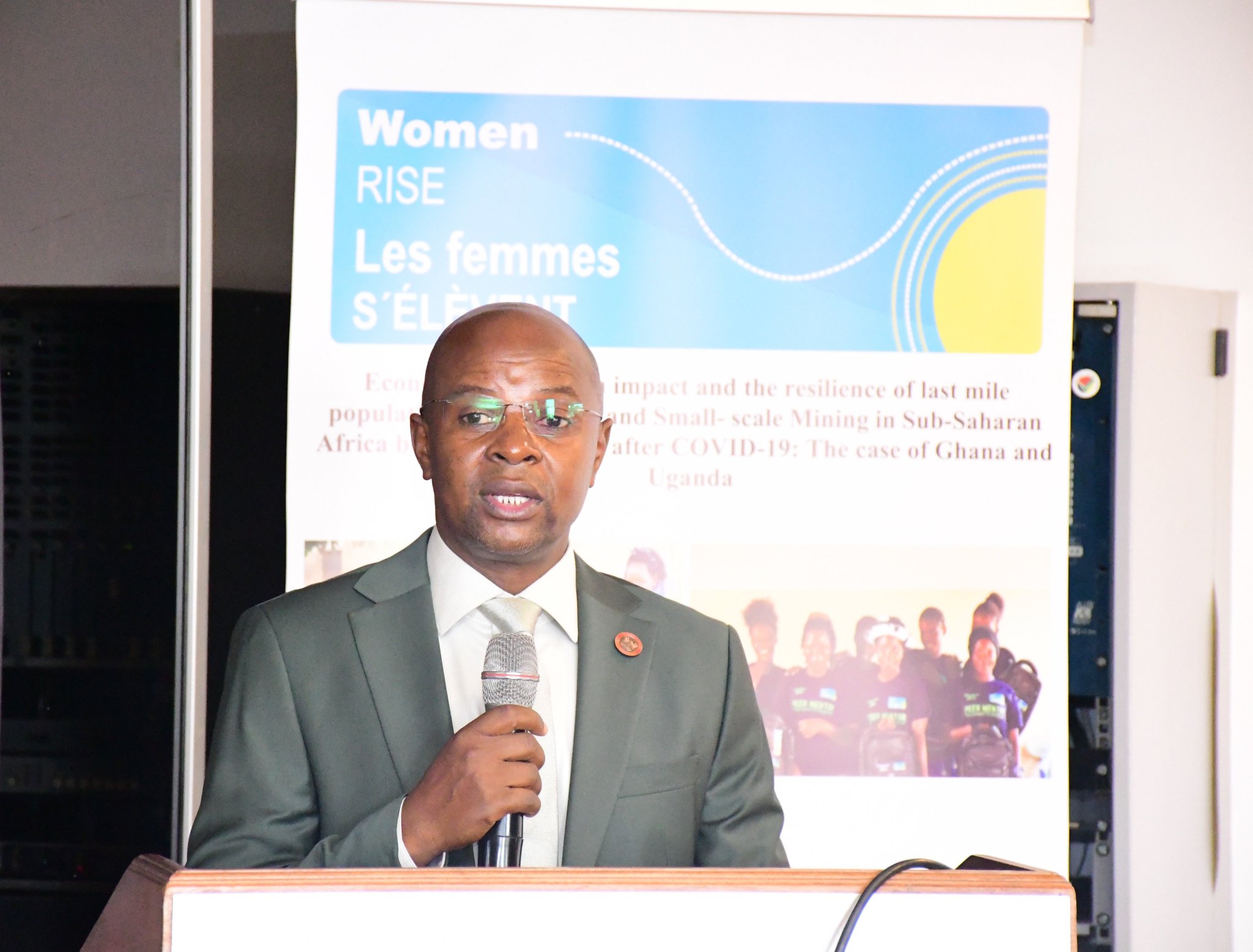 Prof. Edward Bbaale officially opens the dissemination workshop. Makerere University College of Business and Management Sciences (CoBAMS) Women RISE project titled, “Economic and Health Impact and the Resilience of Last Mile Populations in Artisanal and Small-Scale Mining Unplanned Settlements in Sub-Saharan Africa Before, During and After COVID-19,” focused on Ghana and Uganda as case studies, Workshop, 13th March 2025, Kampala Uganda, East Africa.