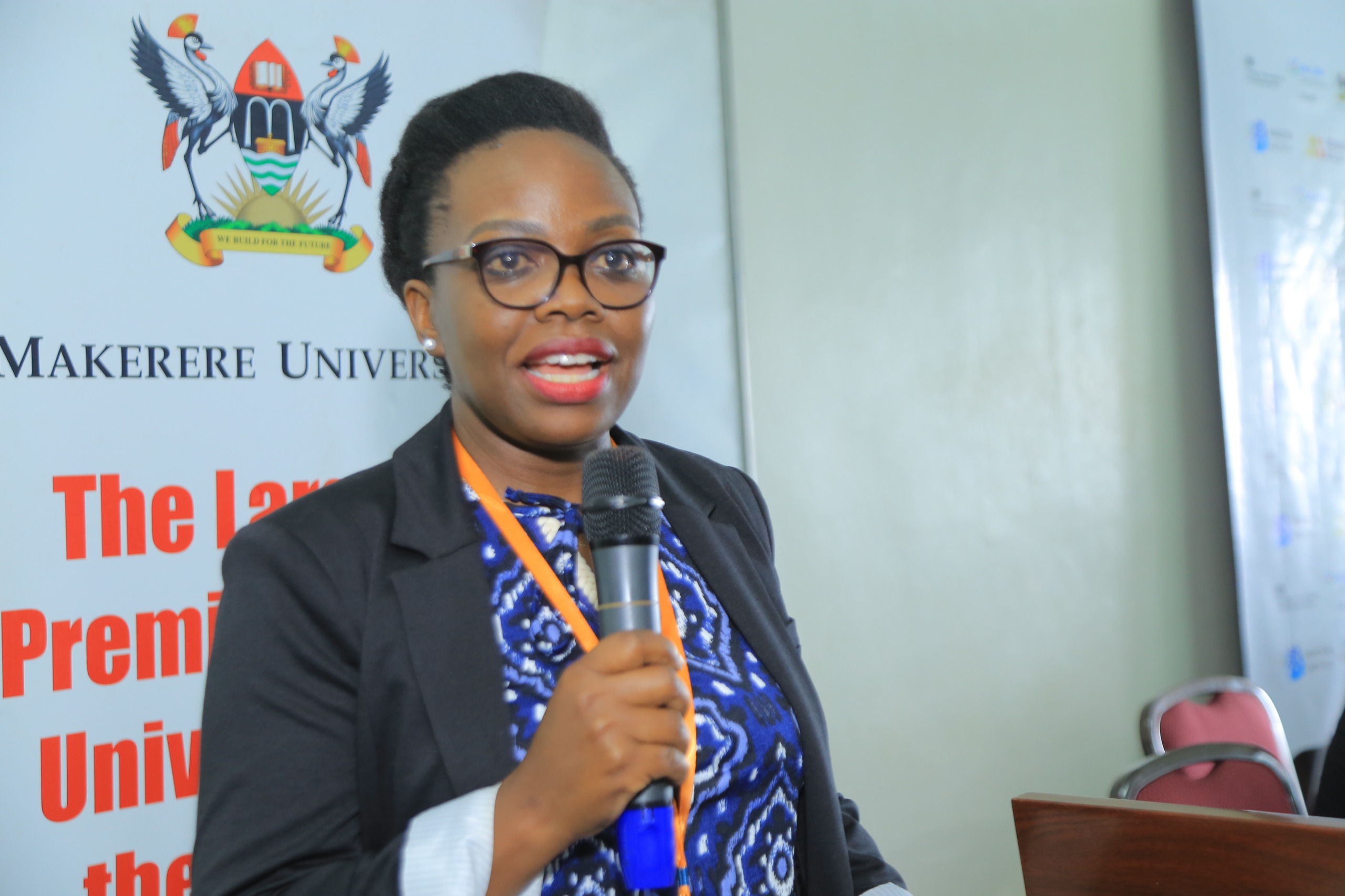 Dr. Agnes Kiragga delivering her keynote. Official launch of the Makerere University Centre for Artificial Intelligence and Data Science (Mak-CAD), a hub dedicated to advancing AI research and innovation for Africa’s development. Theme: “Building Responsible AI Research and Innovations for Impact,” 13th March 2025, College of Computing and Information Sciences (CoCIS), Block B, Kampala Uganda, East Africa.