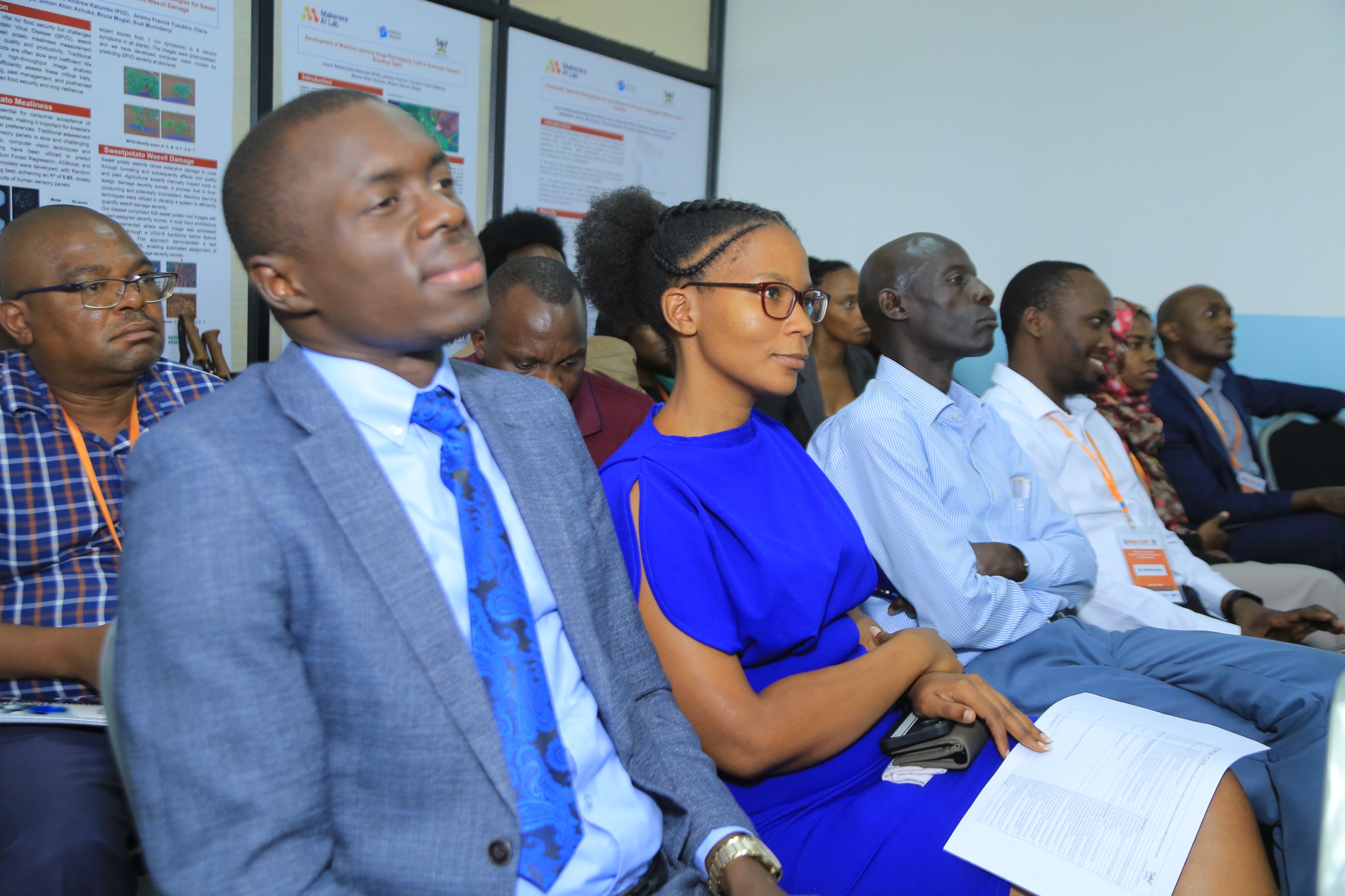 Some of the participants at the launch listening in. Official launch of the Makerere University Centre for Artificial Intelligence and Data Science (Mak-CAD), a hub dedicated to advancing AI research and innovation for Africa’s development. Theme: “Building Responsible AI Research and Innovations for Impact,” 13th March 2025, College of Computing and Information Sciences (CoCIS), Block B, Kampala Uganda, East Africa.