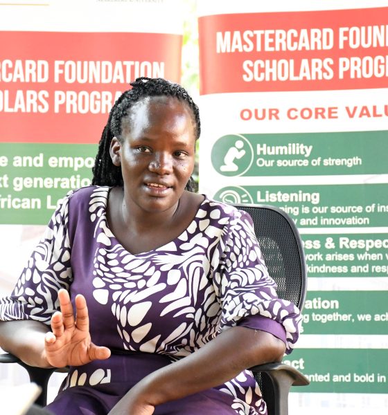 Winnie Kushaba emphasising a point during a recent interview at Makerere University. Mastercard Foundation Scholars Program at Makerere Univeristy alumna Winnie Kushaba, born in Rakai District, moved between Rakai, Ibanda, Kiruhura, Kazo, and Isingiro, searching for a place to call home, graduated with the Bachelor of Science degree in Botany and Chemistry in 2021, holds the dual roles of Product Development Manager and Internal Control Systems Manager at Bio Fresh Ltd, Kampala Uganda, East Africa.