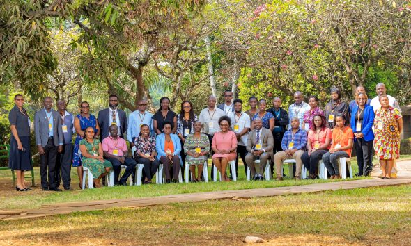 MakSPH Dean Prof. Rhoda Wanyenze Dr. Florah Karimi, CARTA Program Manager for Institutionalization (Center) pose for a group photo with CARTA Fellows and 20 members of 11th Cohort on 3rd March 2025 in Kampala. Joint Advanced Seminars (JAS) 1 training for 11th Cohort of the Consortium for Advanced Research Training in Africa (CARTA) doctoral fellowship, 3rd March 2025, Makerere University School of Public Health, Kampala Uganda, East Africa.