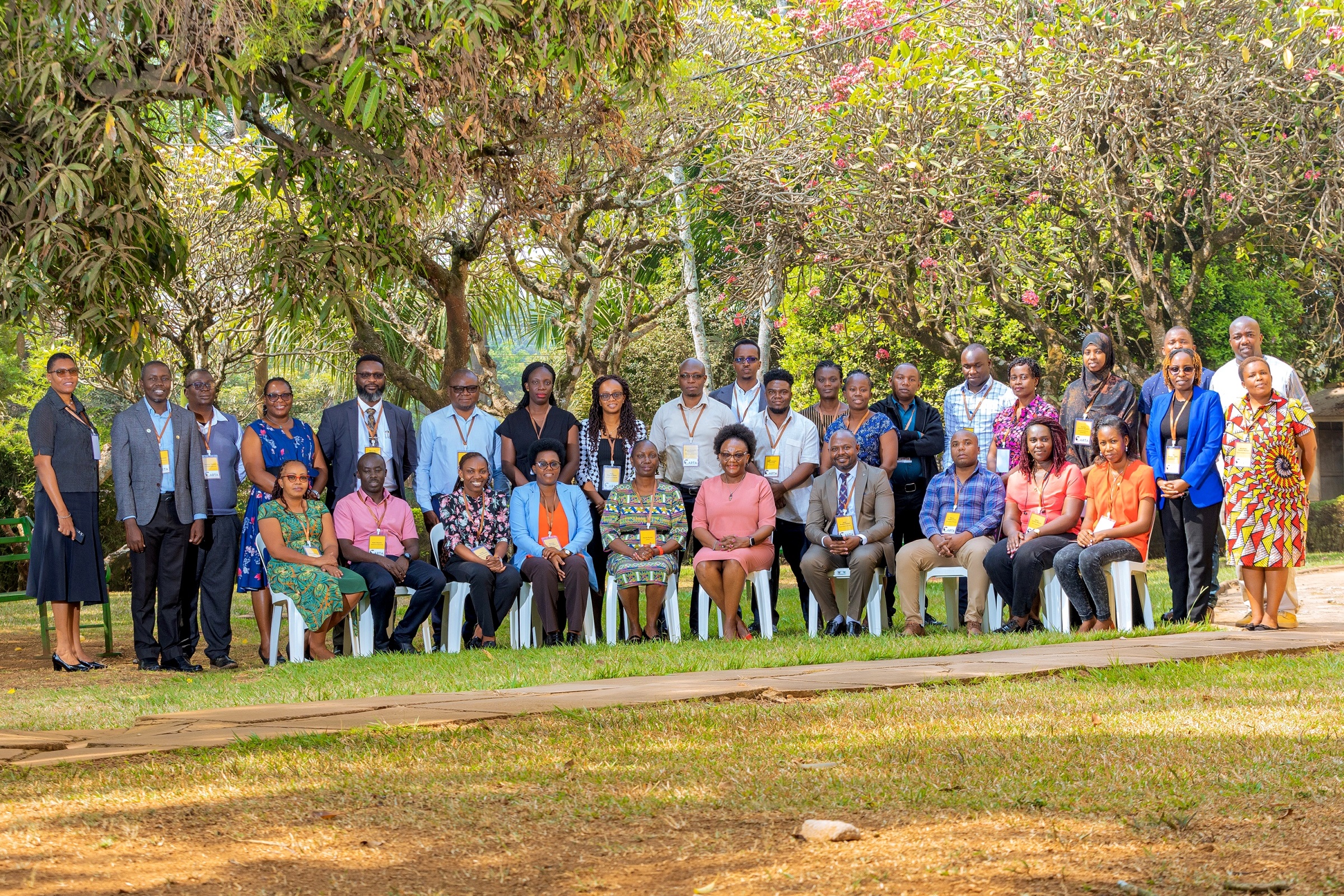 MakSPH Dean Prof. Rhoda Wanyenze, Dr. Florah Karimi, CARTA Program Manager for Institutionalization, and Dr. J.B. Isunju (Center) pose for a group photo with CARTA Fellows and 20 members of 11th Cohort on 3rd March 2025 in Kampala. Joint Advanced Seminars (JAS) 1 training for 11th Cohort of the Consortium for Advanced Research Training in Africa (CARTA) doctoral fellowship, 3rd March 2025, Makerere University School of Public Health, Kampala Uganda, East Africa.