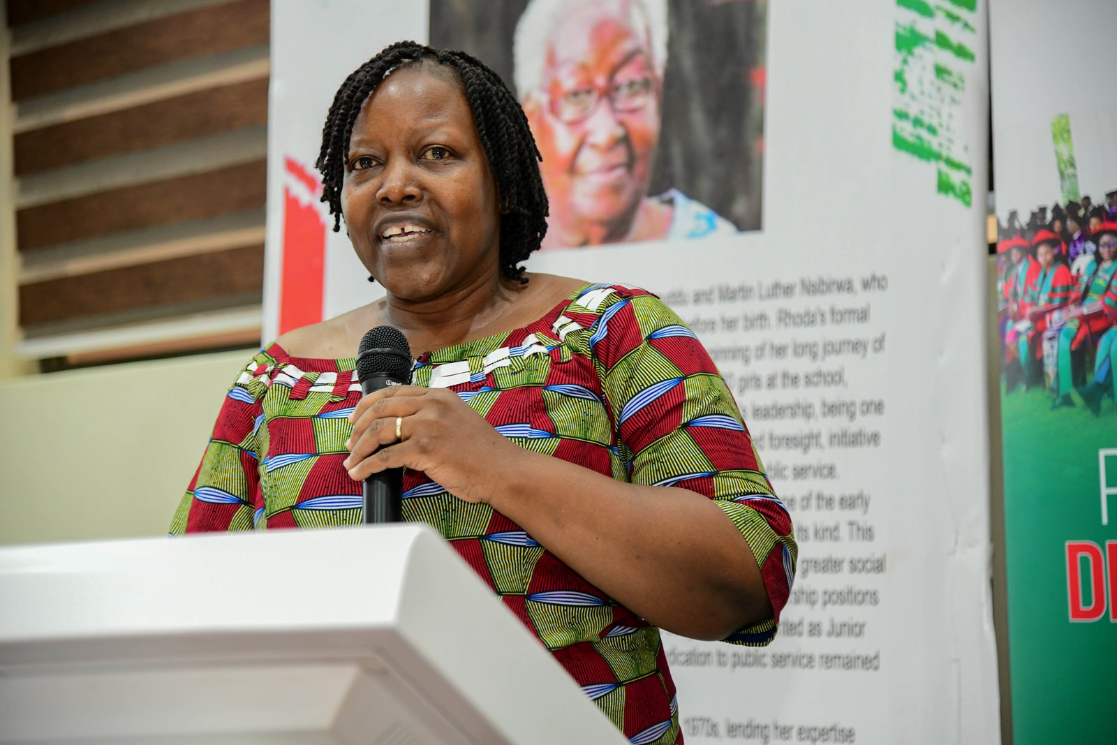 Dr Ruth Nsibirano makes her remarks. 3rd Sarah Nyendwoha Ntiro Annual Public Lecture, theme: “Pioneering change and transforming Institutions”, Kenyote Speaker: Mrs. Allen Kagina, 7th March 2025, School of Public Health Auditorium, Makerere University, Kampala Uganda, East Africa.