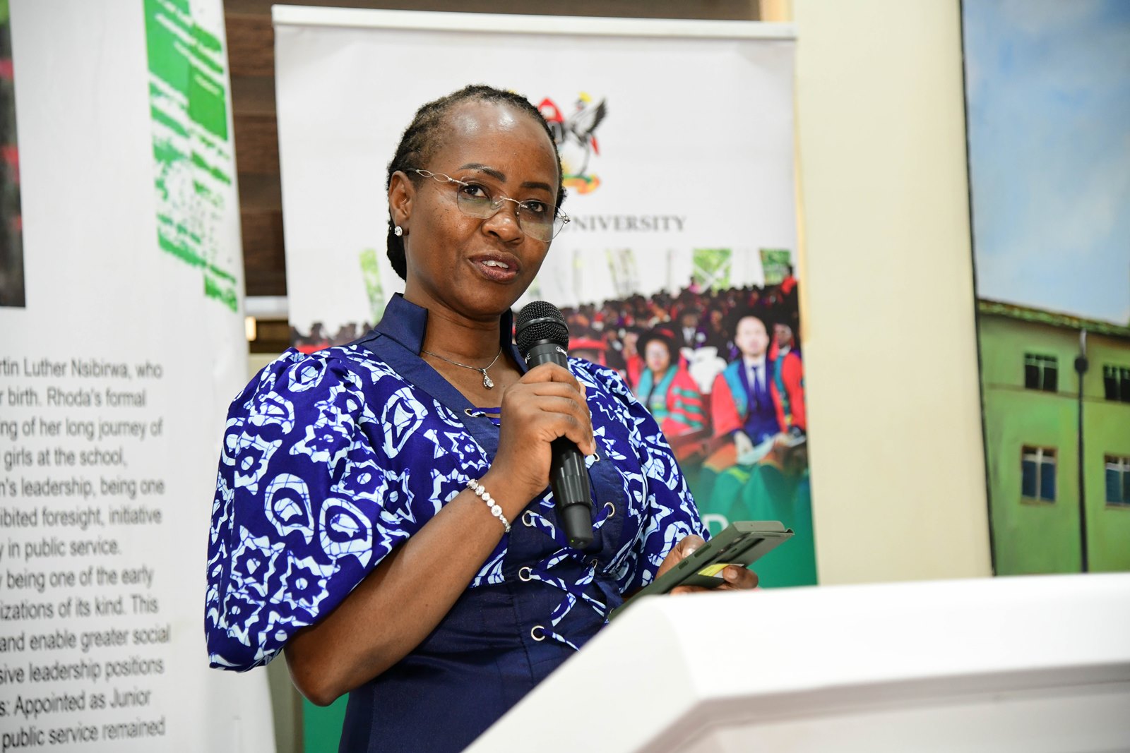 Prof. Sarah Ssali moderated the day's discussion on "Pioneering change and transforming Institutions". 3rd Sarah Nyendwoha Ntiro Annual Public Lecture, theme: “Pioneering change and transforming Institutions”, Kenyote Speaker: Mrs. Allen Kagina, 7th March 2025, School of Public Health Auditorium, Makerere University, Kampala Uganda, East Africa.