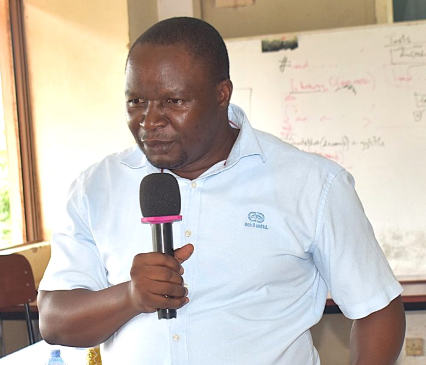 Dr. Godfrey Kawooya Kubiriza, one of the key architects of the programme, briefs participants on the significance of the seminar. College of Natural Sciences (CoNAS) through School of Biosciences launch of an innovative initiative – the Terminal Seminar/Symposium for Final-Year Students, 23rd April 2025, Room 201/202, JICA Building, Makerere University, Kampala Uganda, East Africa.