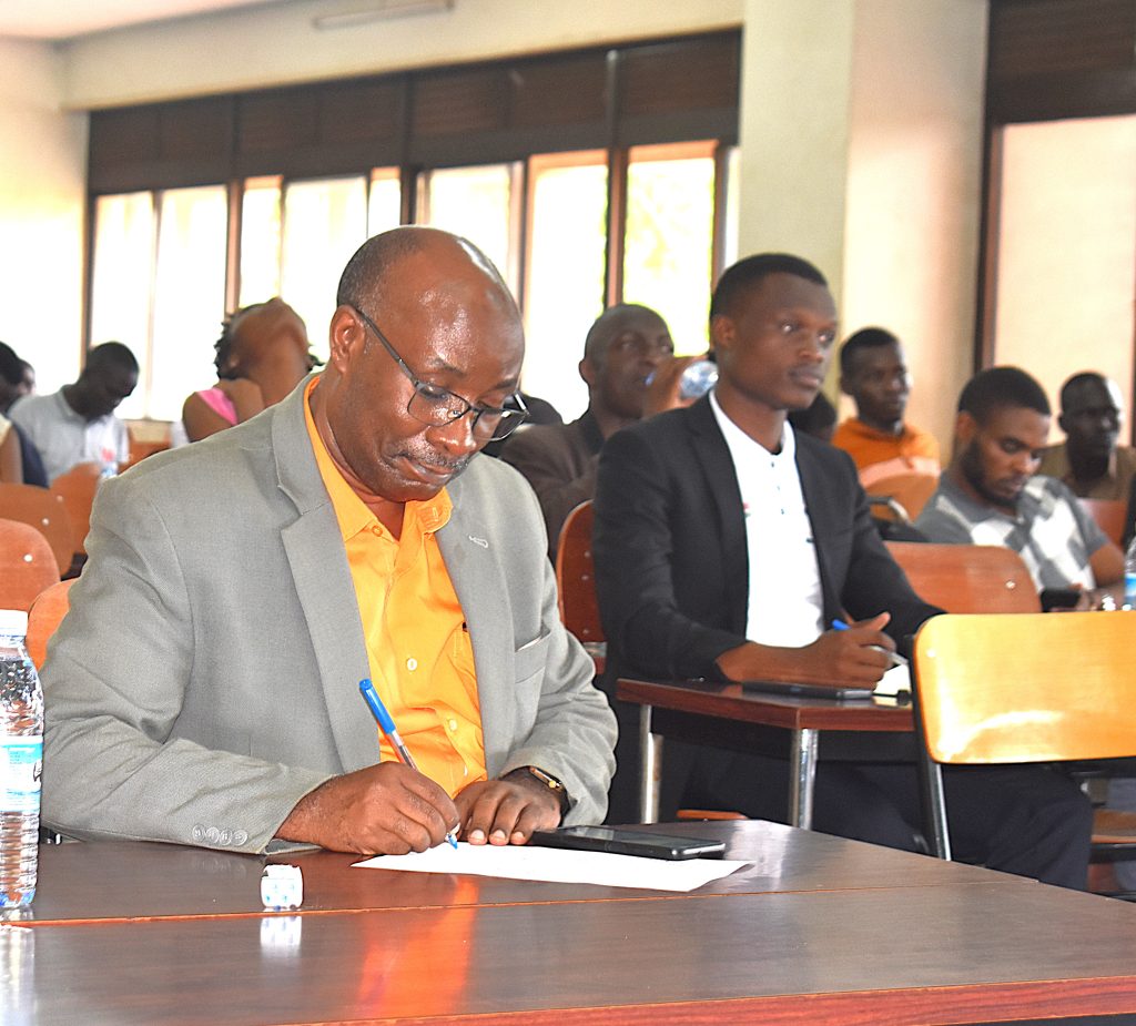 The Dean, School of Biosciences at CoNAS, Prof. Arthur Tugume graced the event. College of Natural Sciences (CoNAS) through School of Biosciences launch of an innovative initiative – the Terminal Seminar/Symposium for Final-Year Students, 23rd April 2025, Room 201/202, JICA Building, Makerere University, Kampala Uganda, East Africa.