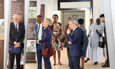 At exhibition site on 16th May 2025. L-R: Amb. Mauro Massoni, Prof. Barnabas Nawangwe, Prof. Cecilia Pennacini, Prof. Alessandro Gusman, Prof. Dominic Dipio (2nd R) and other officials. Makerere University, in collaboration with the University of Turin and the Italian Embassy in Kampala, marked four decades of academic and cultural partnership with a landmark photographic exhibition titled "Connecting Cultures: The Italian Ethnological Mission in the Great Lakes Region" 16th May 2025, Arts Quadrangle, College of Humanities and Social Sciences (CHUSS), Uganda, East Africa.