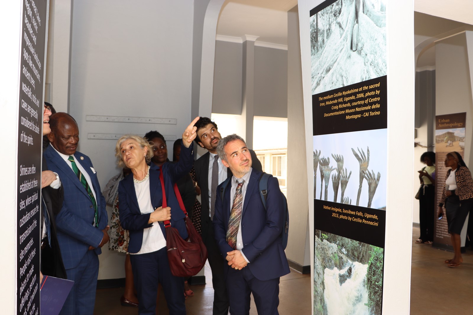 At the exhibition site. Makerere University, in collaboration with the University of Turin and the Italian Embassy in Kampala, marked four decades of academic and cultural partnership with a landmark photographic exhibition titled "Connecting Cultures: The Italian Ethnological Mission in the Great Lakes Region" 16th May 2025, Arts Quadrangle, College of Humanities and Social Sciences (CHUSS), Uganda, East Africa.