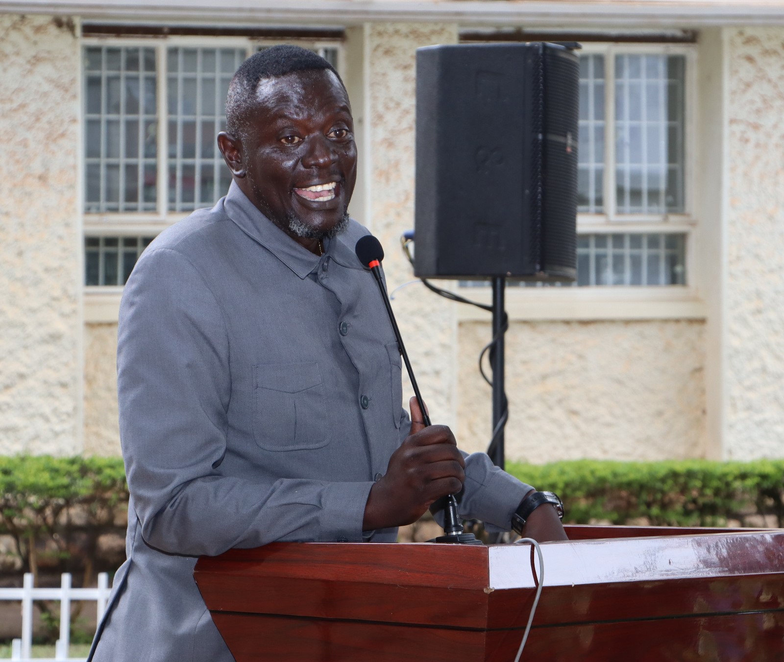 Commissioner Timothy Ssejjoba representing the Minister at the launch. Makerere University, in collaboration with the University of Turin and the Italian Embassy in Kampala, marked four decades of academic and cultural partnership with a landmark photographic exhibition titled "Connecting Cultures: The Italian Ethnological Mission in the Great Lakes Region" 16th May 2025, Arts Quadrangle, College of Humanities and Social Sciences (CHUSS), Uganda, East Africa.