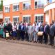 Dignitaries pose for a group photo with some of the ICT equipment on 5th May 2025. Church of Jesus Christ of Latter-day Saints handed over 40 high-tech laptops and 10 projectors to Makerere University to facilitate teaching, learning, and research at the School of Business under the College of Business and Management Sciences (CoBAMS), 5th May 2025, Kampala Uganda, East Africa.