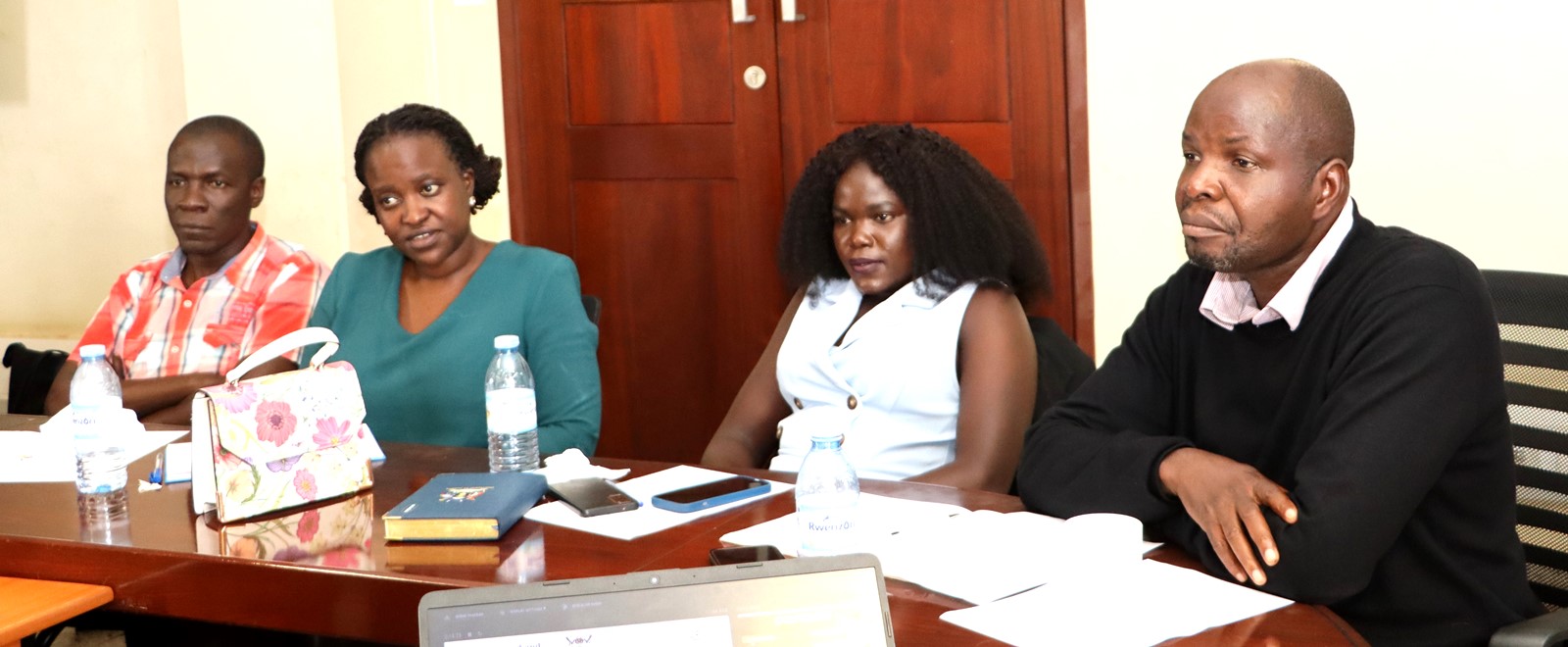 Dr. Abubaker Matovu and other participants during the meeting. Environment for Development (EfD) initiative at Makerere University inception workshop for two-year research project aimed at studying energy demand and efficiency among Ugandan households and small and medium enterprises (SMEs), supported by a $30,000 grant from the Carnegie Corporation under the CECAP program, 14th May 2025, EfD Conference Room, Yusuf Lule Central Teaching Facility, Makerere University, Kampala Uganda, East Africa.
