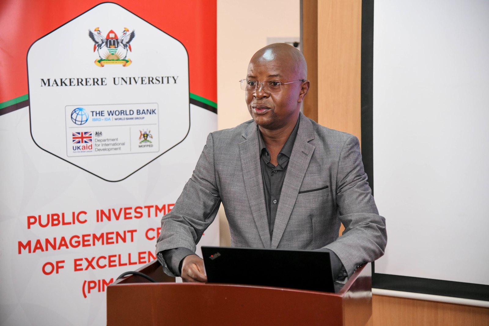 Prof. Edward Bbaale. Public Investment Management Centre of Excellence (PIM CoE), College of Business and Management Sciences (CoBAMS) launch of five-day training in the Essentials of Public Investment Management (PIM) for officials from the Kampala Capital City Authority (KCCA), 19th May 2025, CoBAMS Conference Hall, Makerere University, Uganda, East Africa.