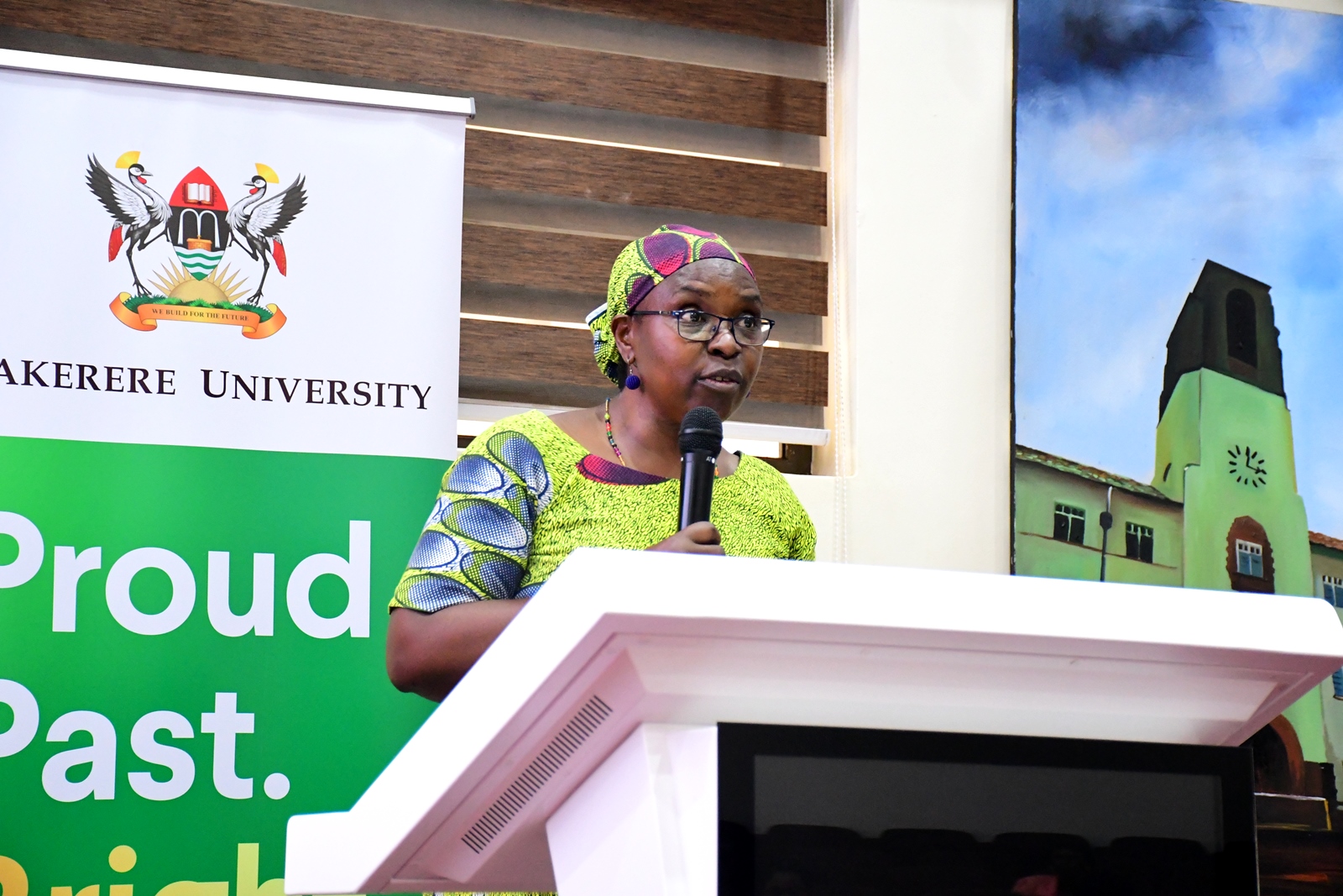 Dr. Euzobia Mugisha-Baine. Makerere University day two of induction exercise spearheaded by the Directorate of Human Resources for newly appointed staff, whose tenures commenced in the 2024/2025 financial year, 16th May 2025, School of Public Health (MakSPH) Auditorium, Kampala Uganda, East Africa.