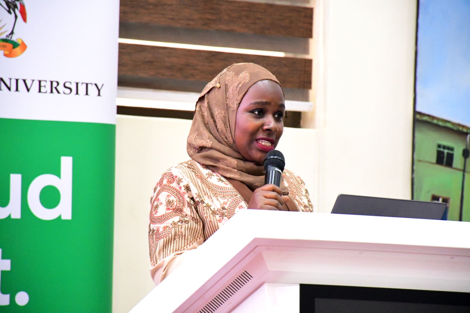 Ms. Sumaiyah Nanyondo. Makerere University day two of induction exercise spearheaded by the Directorate of Human Resources for newly appointed staff, whose tenures commenced in the 2024/2025 financial year, 16th May 2025, School of Public Health (MakSPH) Auditorium, Kampala Uganda, East Africa.