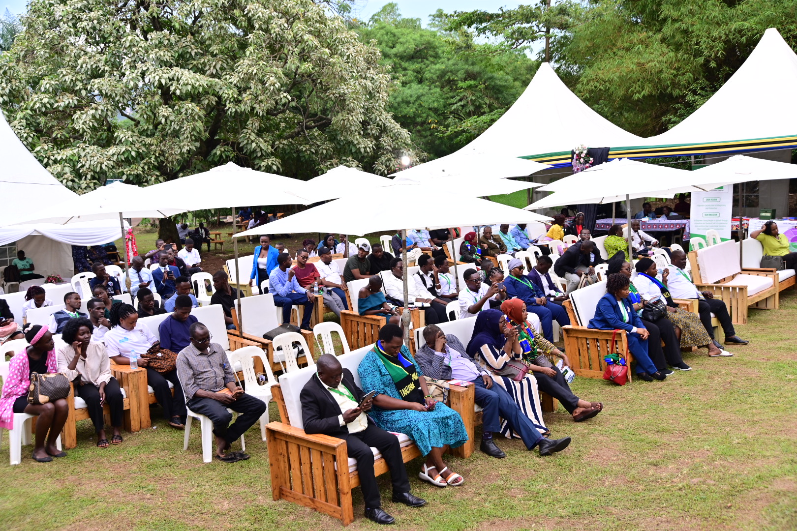 Part of the audience at the festival. Julius Nyerere Youth Festival 2025 held under the theme, "Our Heritage, Our Voices: Culture, Innovation, and Servant Leadership," 15th-16th April 2025, Yusuf Lule Central Teaching Facility Auditorium, Makerere University, Kampala Uganda, East Africa.