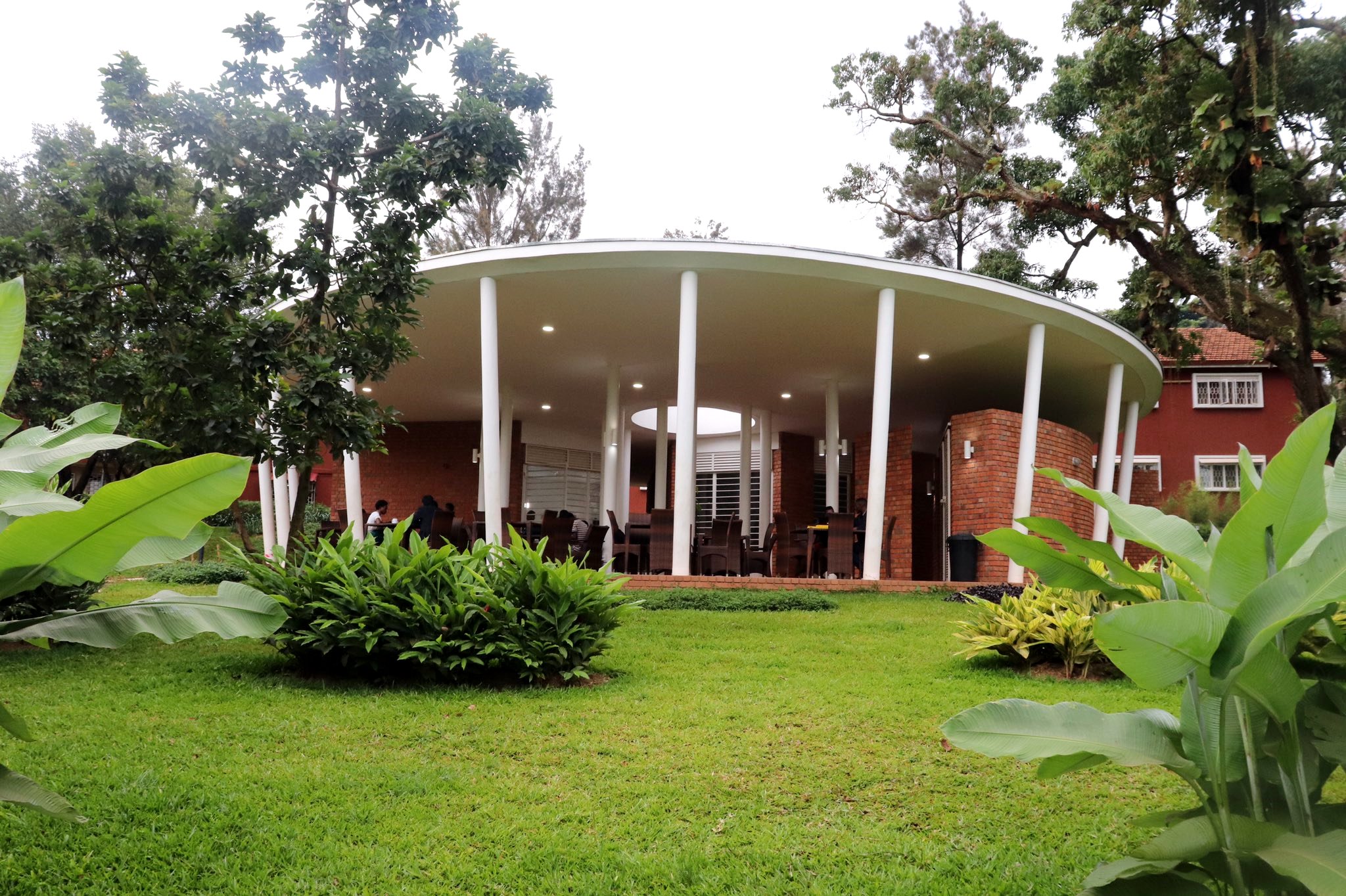 The Okot p'Bitek Pavilion, Makerere Institute of Social Research (MISR) engulfed in greenery. Kampala Uganda, East Africa.
