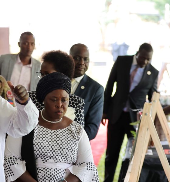 H.E. Yoweri Kaguta Museveni officially flags off the Research and Innovations Week 2025, on 8th April 2025, Freedom Square, Makerere University, Kampala Uganda, East Africa. Moments before his key note address and launch of the research and innoavtions week, President Museveni (L) inspected the projects displayed at the Makerere University Freedom Square.