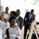 H.E. Yoweri Kaguta Museveni officially flags off the Research and Innovations Week 2025, on 8th April 2025, Freedom Square, Makerere University, Kampala Uganda, East Africa. Moments before his key note address and launch of the research and innoavtions week, President Museveni (L) inspected the projects displayed at the Makerere University Freedom Square.