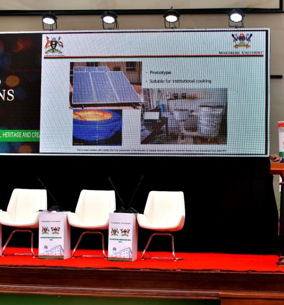 The Research and Innovations Week 2025, funded by the Government of Uganda, 9th April 2025, Main Hall, Makerere University, Kampala Uganda, East Africa. Dr. Nyeinga Karidewa presents his project on Thermal Energy Storage for Institutional Cooking on Day 2 of the Research and Innovations Week 2025.
