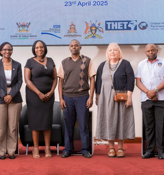 A group photo of delegates during the Leadership and Management dissemination workshop on April 23, 2025. Makerere University School of Public Health (MakSPH) disseminating outcomes of a major leadership and management strengthening initiative in Wakiso District, Central Uganda. The one-year project, part of the Global Health Partnerships programme funded by NHS England implemented in collaboration with Nottingham Trent University, Nottingham University Hospitals NHS Trust, Wakiso District Local Government, and Uganda’s Ministry of Health, 23rd April 2025, MakSPH Auditorium, Kampala, East Africa.