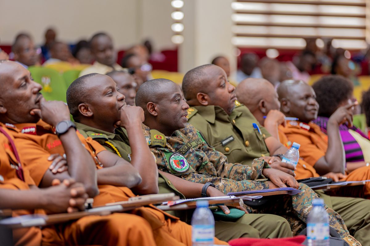 A section of officers keenly follows proceedings. Release of findings of Uganda National Prevalence Survey on Tuberculosis, HIV, and COVID-19 conducted by Makerere University School of Public Health (MakSPH) in conjunction with the Uganda Prisons Services (UPS) and the Ministry of Health—with funding from the U.S. President’s Emergency Plan for AIDS Relief (PEPFAR) and technical support from the U.S. Centers for Disease Control and prevention (CDC), 15th May 2025, MakSPH Auditorium, Makerere University, Kampala Uganda, East Africa.