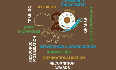 Cover page of the RUFORUM Newsletter Volume 06 Special Issue - Celebrating Twenty Years of Educating Africa 2004-2024. Makerere University, Kampala Uganda, East Africa.