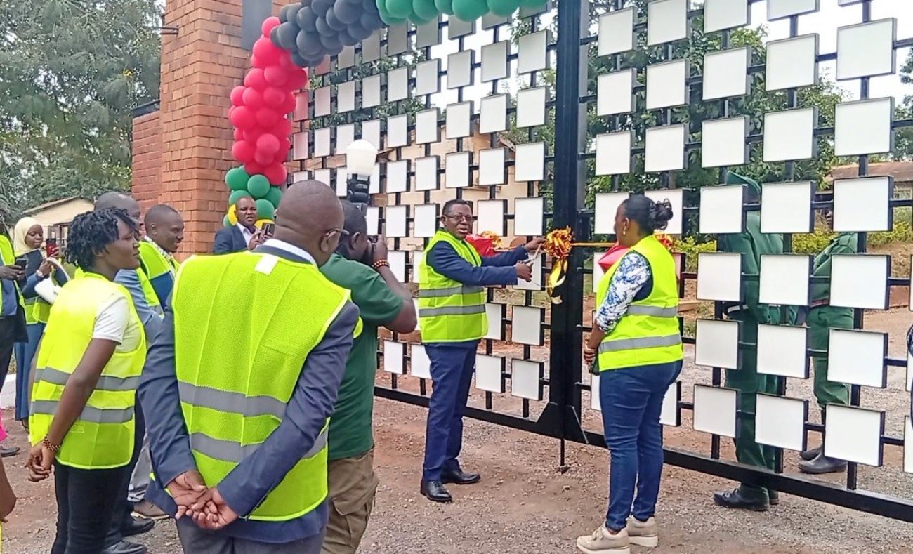 The DVCAA, Prof. Buyinza Mukadasi commissioning the refurbished gate. College of Agricultural and Environmental Sciences (CAES) refurbishment of Makerere University Agricultural Research Institute Kabanyolo (MUARIK) Main Gate by students from both CAES and the College of Engineering, Design, Art, and Technology (CEDAT), official opening, 30th May 2025, Wakiso Uganda, East Africa.