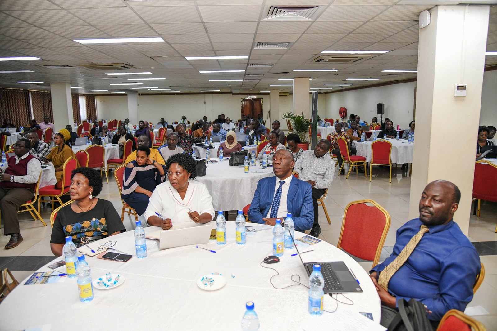 Left to Right: Part of the Makerere team—Co-PI Dr. Venny Nakazibwe, Dr. Harriet Nabushawo, PI Prof. Henry Alinaitwe, and Prof. Paul Birevu Muyinda, Unveiling and stakeholder review of Draft Master Plan for Open, Distance, and e-Learning (ODeL), funded by KOICA and implemented with technical support from the Korea National Open University (KNOU) and the Korea Institute for Development Strategy (KDS), 5th June 2025, Hotel Africana, Kampala Uganda, East Africa.