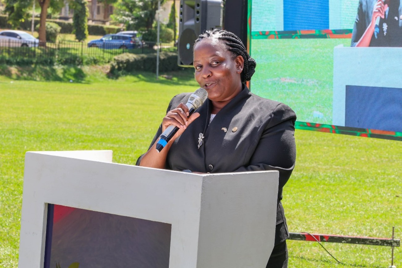 Prof. Helen Nambalirwa Nkabala, Principal CHUSS represented the Vice Chancellor at the event. Science of Designing, Adaptation, and Implementation of Evidence-Based Parenting Interventions 12-week course, Child Health and Development Centre (CHDC), College of Health Sciences (CHS) graduation presided over by The Iteso Cultural Leader, His Highness Emorimor Papa Paul Sande Emolot, 11th June 2025, Freedom Square, Makerere University, Kampala Uganda, East Africa.