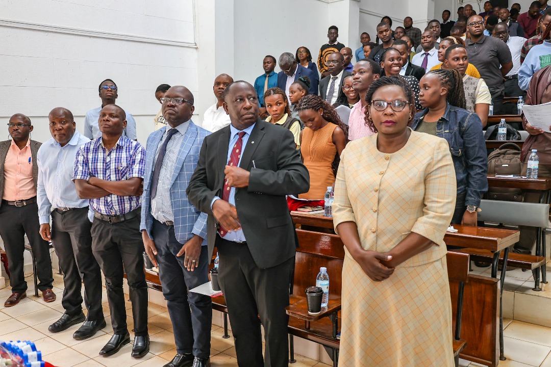 MakCHS Leadership and staff during service. Makerere University College of Health Sciences (MakCHS) commemorated the silent teacher-cadavers used in anatomy classes for medical students, created awareness and sensitised the public about importance of whole body donation, 30th May 2025, New Mulago Hospital Complex, Kampala Uganda, East Africa.