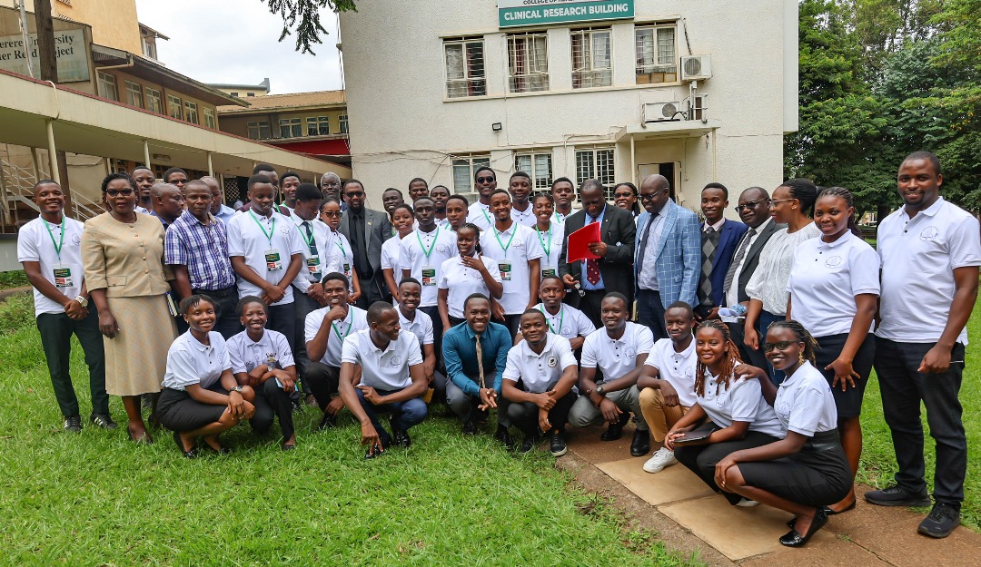 Students with staff. Makerere University College of Health Sciences (MakCHS) commemorated the silent teacher-cadavers used in anatomy classes for medical students, created awareness and sensitised the public about importance of whole body donation, 30th May 2025, New Mulago Hospital Complex, Kampala Uganda, East Africa.