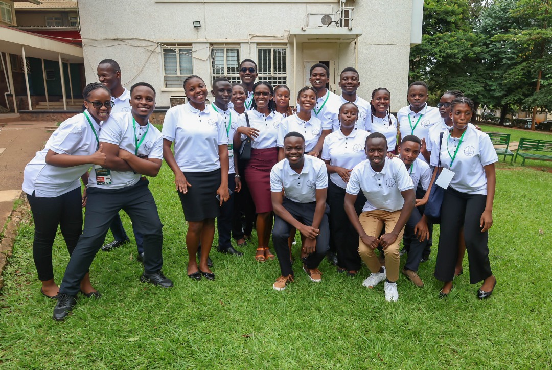 Students pose for the camera. Makerere University College of Health Sciences (MakCHS) commemorated the silent teacher-cadavers used in anatomy classes for medical students, created awareness and sensitised the public about importance of whole body donation, 30th May 2025, New Mulago Hospital Complex, Kampala Uganda, East Africa.