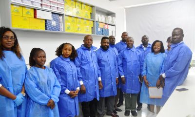 Prof. Robert Wamala (5th from Left) and a section of CoVAB staff and students that witnessed the receipt of the equipment. Donation of scientific laboratory equipment worth USD 400,000 (Shs. 1.4 billion) through the Seeding Labs’ Instrumental Access Program to enhance teaching, research, and diagnostic services at the College of Veterinary Medicine, Animal Resources and Biosecurity (CoVAB), 4th June 2025, Makerere University, Kampala Uganda, East Africa.