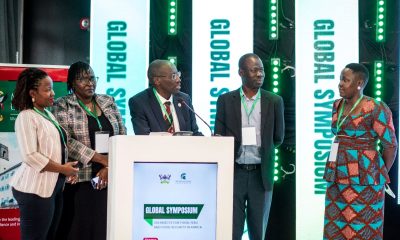 (L_R) Dr. Dorothy Nampanzira, HOD LIR, Dr. Claire M. Mugasa, DEAN SBLS, Prof. Frank Norbert Mwiine, Principal CoVAB, Assoc. Prof. James Acai Okwee, Deputy Principal CoVAB, and the host, Dr. Amulen Deborah Ruth, at the opening of the symposium on 5th June 2025, at Onomo Hotel in Kampala. Symposium exploring the role of insects in African farming systems convened by Makerere University’s College of Veterinary Medicine, Animal Resources and Biosecurity (CoVAB) in collaboration with Michigan State University (MSU) 5th-6th June, 2025, Onomo Hotel, Kampala Uganda, East Africa.