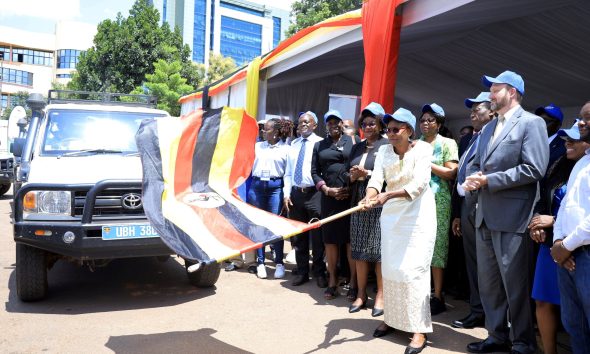 Dr. Jane Ruth Aceng, flagging off UPHIA 2025 field study teams in Kampala ahead of data collection starting early June. May 29th, 2025. Ministry of Health (MoH), with technical assistance from Makerere University School of Public Health (MakSPH), Uganda Bureau of Statistics (UBOS), Uganda Virus Research Institute (UVRI), and the U.S. Centers for Disease Control and Prevention (U.S. CDC), funded by the U.S. government through PEPFAR official launch of third Uganda Population-based HIV Impact Assessment (UPHIA 2025) survey, 29th May 2025, Kampala Uganda, East Africa.