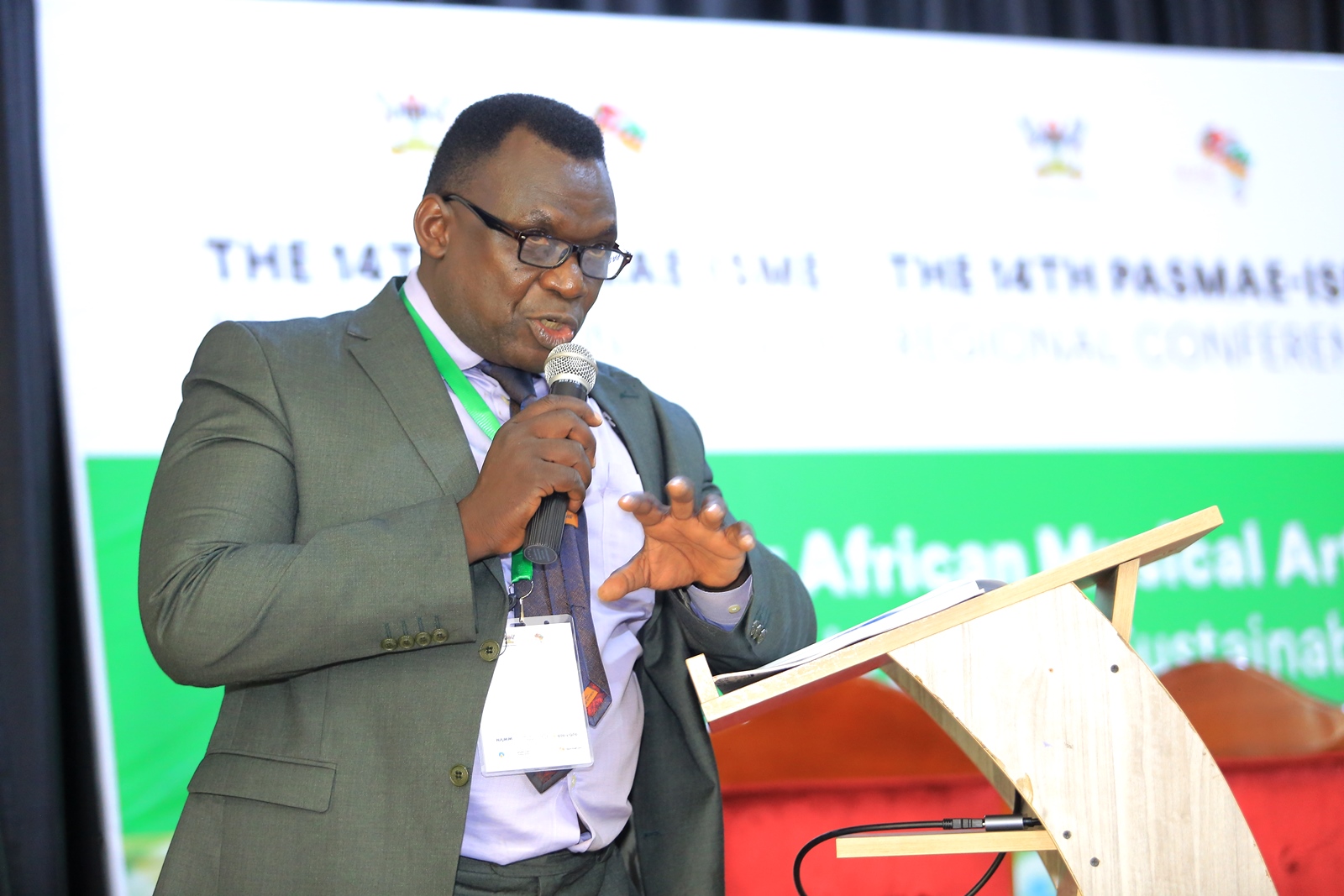 Dr. Benon Kigozi. 14th Pan-African Society for Music Arts Education (PASMAE) in partnership with the International Society for Music Education (ISME) Regional Conference bringing on board educators, researchers, performers, students, cultural practitioners, and policymakers from across the globe to revolutionize African musical arts education, Opening Ceremony, 1st July 2025, School of Food Technology, Nutrition and Bio-engineering Conference Hall, Makerere University, Kampala Uganda, East Africa.