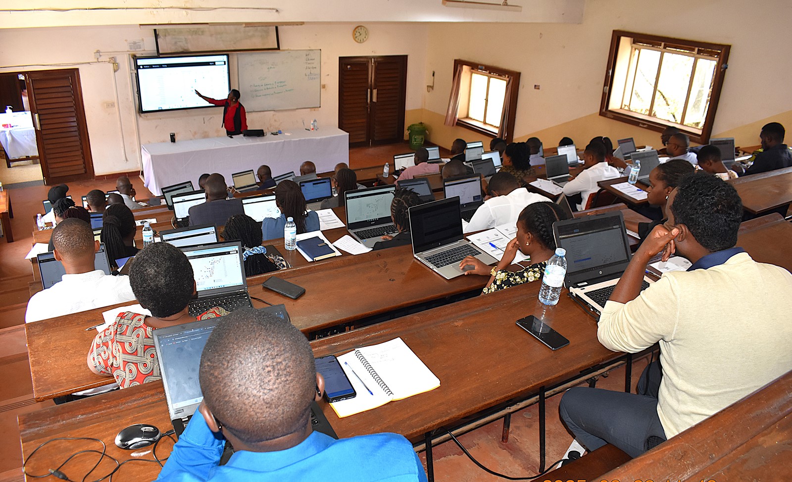 Dr. Florence Rwiza conducting one of the training sessions on Day Two of the workshop. Agricultural Policy Research Centre (APRC), housed within the College of Agricultural and Environmental Sciences (CAES) two-day intensive training workshop on African Agriculture Adaptation Atlas (AAAA), 25th-26th June 2025, School of Agricultural Sciences, Makerere University, Kampala Uganda, East Africa 2nd July 2025.