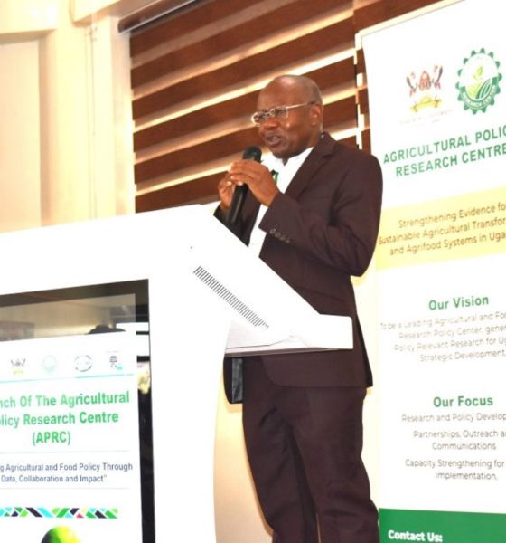 Prof. Bernard Bashaasha, Coordinator of the APRC speaking at the launch of the Centre. Agricultural Policy Research Centre (APRC), housed within the College of Agricultural and Environmental Sciences (CAES) two-day intensive training workshop on African Agriculture Adaptation Atlas (AAAA), 25th-26th June 2025, School of Agricultural Sciences, Makerere University, Kampala Uganda, East Africa 2nd July 2025.