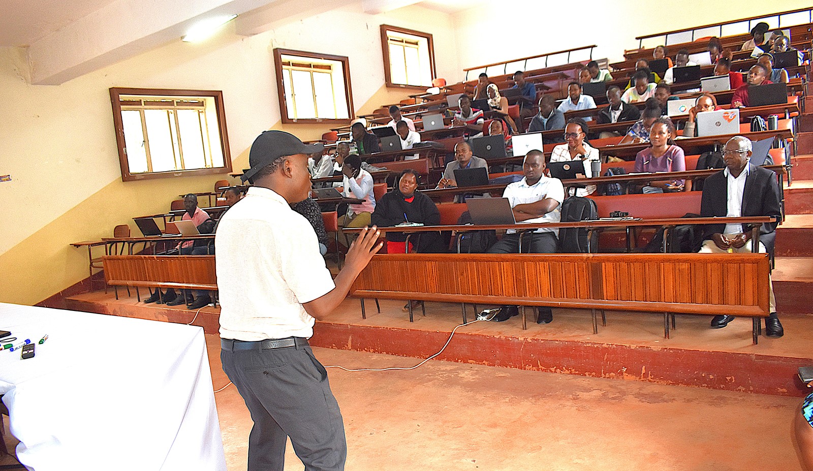 Graduate students during one of the training sessions held on 25th June 2025. Agricultural Policy Research Centre (APRC), housed within the College of Agricultural and Environmental Sciences (CAES) two-day intensive training workshop on African Agriculture Adaptation Atlas (AAAA), 25th-26th June 2025, School of Agricultural Sciences, Makerere University, Kampala Uganda, East Africa 2nd July 2025.