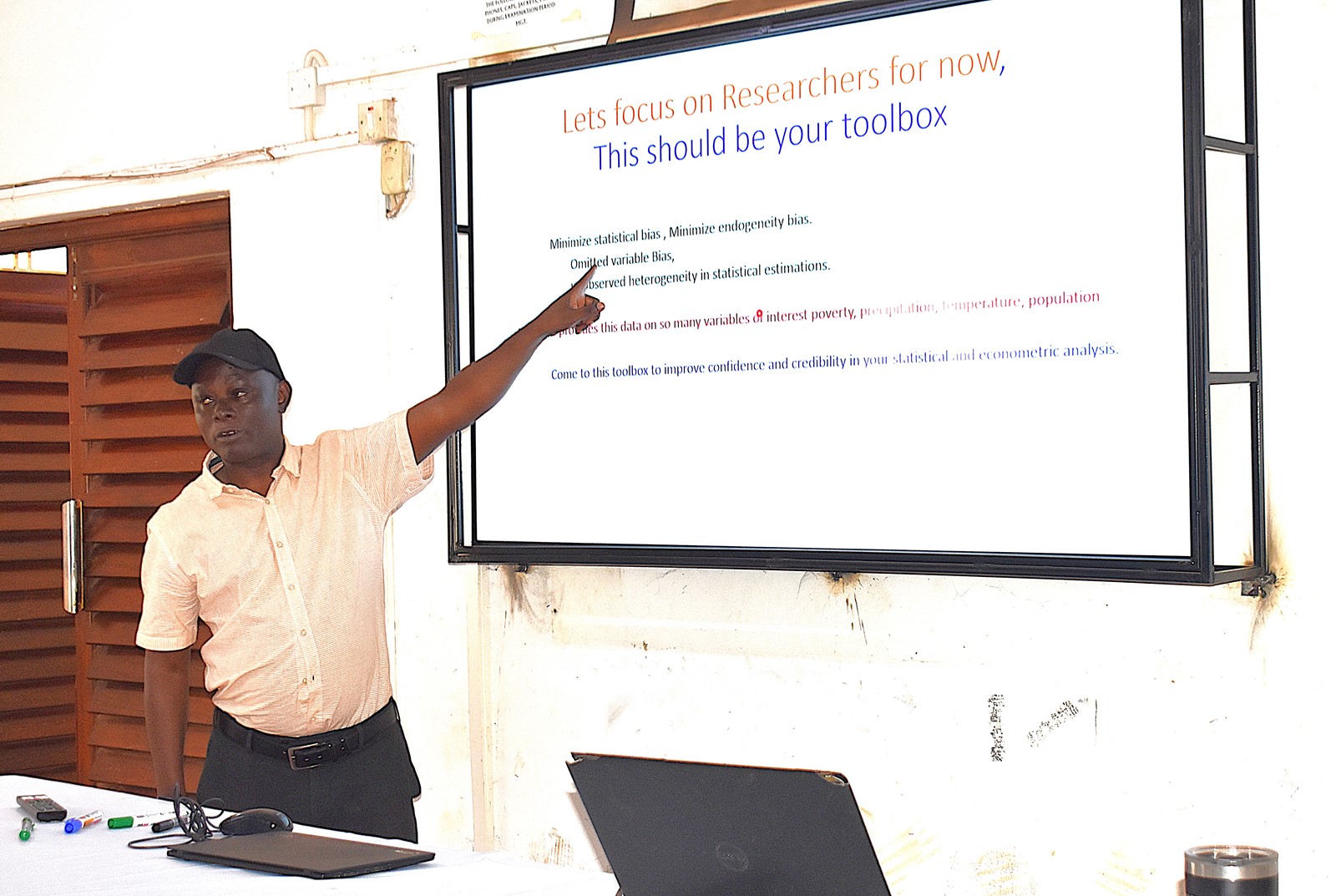 One of the trainers guides graduate students on the use of the African Agriculture Adaptation Atlas. Agricultural Policy Research Centre (APRC), housed within the College of Agricultural and Environmental Sciences (CAES) two-day intensive training workshop on African Agriculture Adaptation Atlas (AAAA), 25th-26th June 2025, School of Agricultural Sciences, Makerere University, Kampala Uganda, East Africa 2nd July 2025.