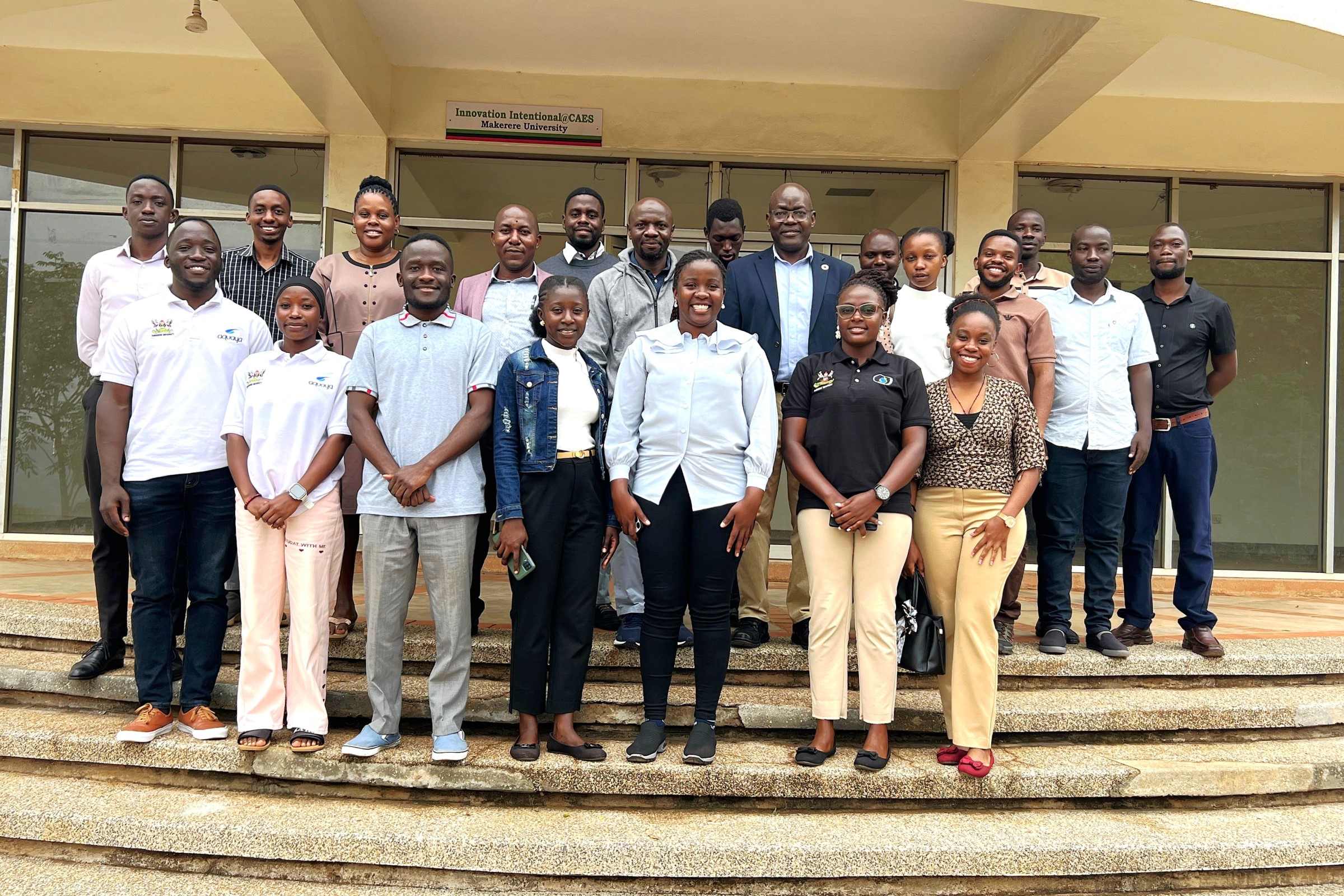 Some of the trainees and trainers with the Coordinator of the project at Makerere University, Dr Nicholas Kiggundu (9th R) during the workshop. European Union-funded Sustainable Off-Grid Solutions for Pharmacies and Hospitals in Africa (SophiA) Project, comprehensive Training of Trainers workshop, June 23 to 27, 2025, Conference Hall, School of Food Technology, Nutrition and Bioengineering (SFTNB), College of Agricultural and Environmental Sciences (CAES), Makerere University, Kampala Uganda, East Africa.