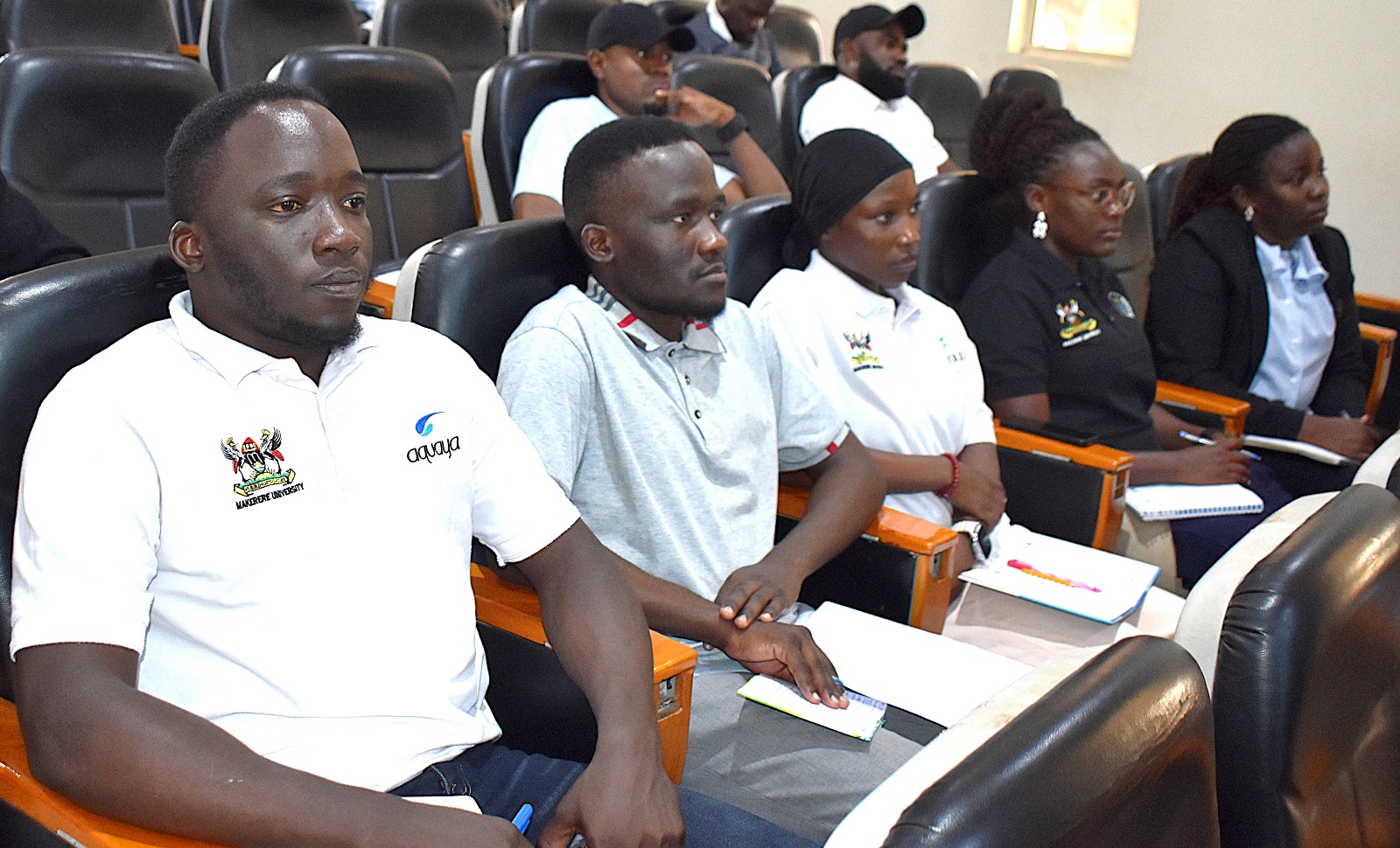 The trainees during the session on sustainable energy systems and their applications conducted Dr. Peter Tumutegyereize. European Union-funded Sustainable Off-Grid Solutions for Pharmacies and Hospitals in Africa (SophiA) Project, comprehensive Training of Trainers workshop, June 23 to 27, 2025, Conference Hall, School of Food Technology, Nutrition and Bioengineering (SFTNB), College of Agricultural and Environmental Sciences (CAES), Makerere University, Kampala Uganda, East Africa.