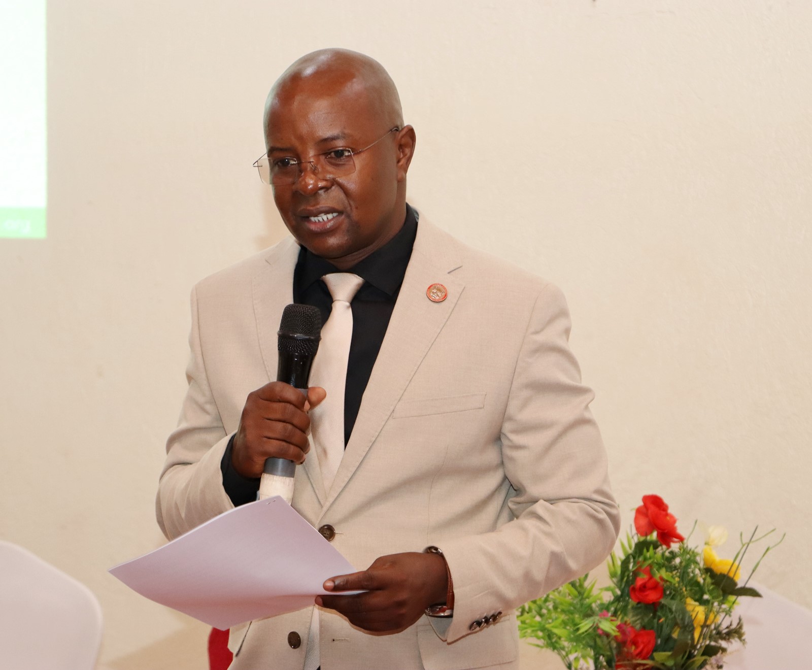 Prof. Edward Bbaale delivering his remarks. 4th Cohort of Makerere University Inclusive Green Economy (IGE) Fellows—senior public servants from five key government institutions who completed a year-long training on green economic transformation focusing on reducing emissions in Uganda’s transport sector graduation and introduction of IGE Cohort 2025-2026, Kampala Kolping Hotel, East Africa 2nd July 2025.