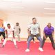 Deputy Principal, Associate Professor James Wokadala launches College of Business and Management Sciences (CoBAMS) physical fitness program to promote wellness, better health, team work and cohesion, Makerere University, Kampala Uganda, East Africa.