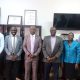 L-R: Dr. Christopher Alioni (Interim General Secretary), Dr. Peter Babyenda (Interim Chair), Prof. Edward Bbaale (Principal), Assoc. Prof. James Wokadala (Deputy Principal), Mr. Juliet Mirembe Ssewankambo (Mobilizer) and Mr. Peter Mubiru (Interim Treasurer). Prof. Edward Bbaale, the Principal of the College of Business and Management Sciences (CoBAMS) endorsed the newly-established College SACCO by enrolling as a member on 22nd July 2025, Makerere University, Kampala Uganda, East Africa.