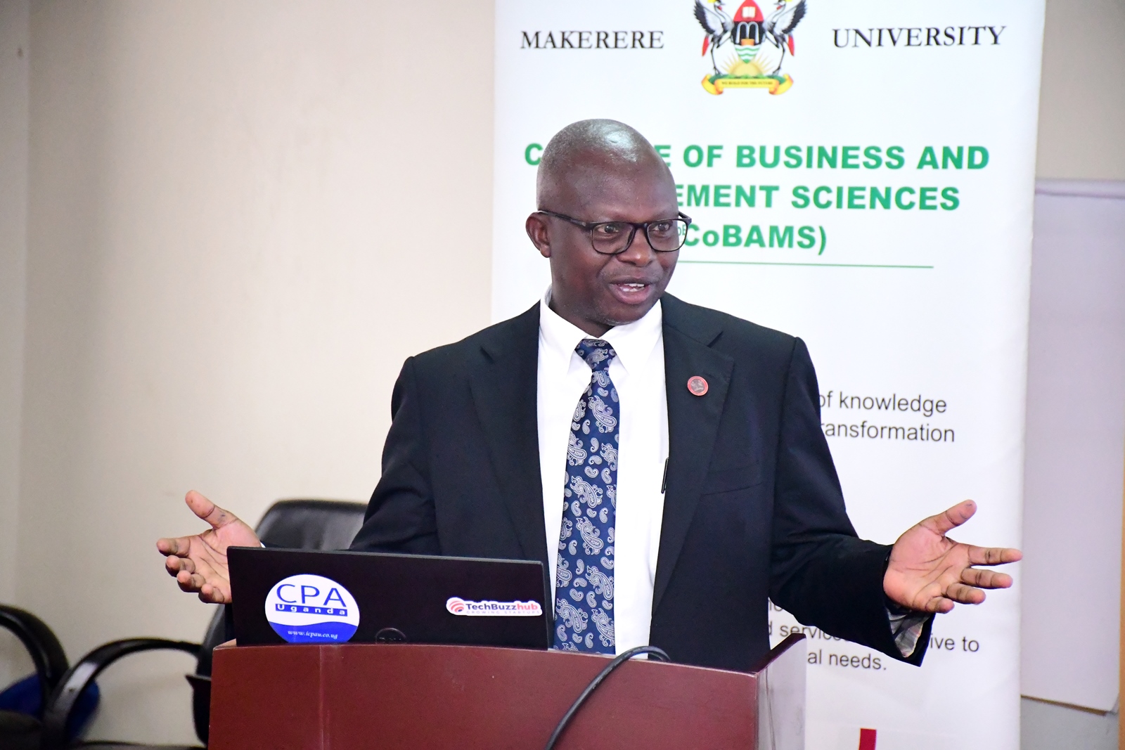 Associate Prof. James Wokadala. School of Business, College of Business and Management Sciences (CoBAMS) five-day strategic leadership training for the first cohort of University managers, Day1-7th July 2025, Makerere University, Kampala Uganda, East Africa.